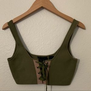 Fenty Puma by Rihanna Ribbed Lace Up Sports Bra